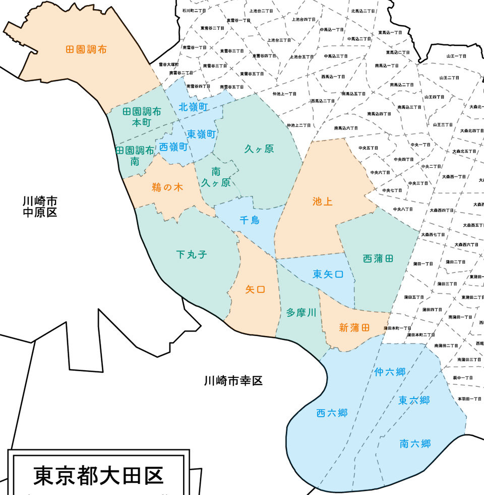 大田区の地図