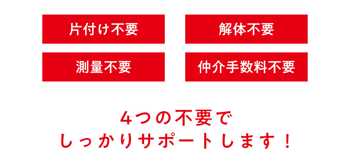 4つの不要でしっかりサポートします！